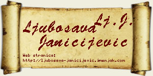 Ljubosava Janičijević vizit kartica